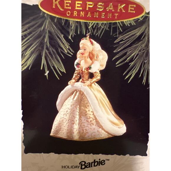 Holiday Barbie Ornament keepsake, hallmark collectors series 1994 Dolls World - Picture 3 of 8